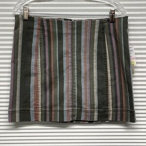 Jolt NWT Gray Multi Striped Denim Mini Skirt 13